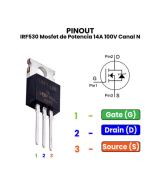 Transistor IRF530 Mosfet Canal N 100V 14A TO-220