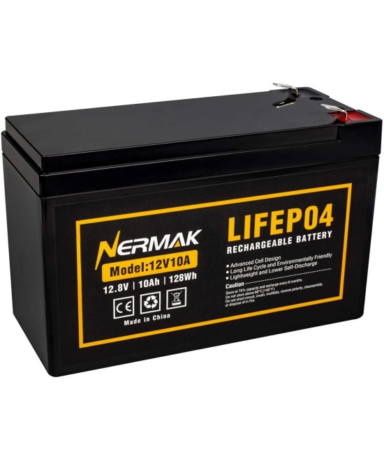 Bateria de lifePO4 recargable Nermak 12V 10A 128Wh