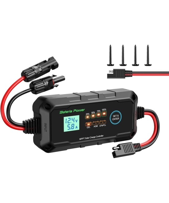 Cargador de bateria MPPT Solar SUNROCK 10M agm acido lifePO4