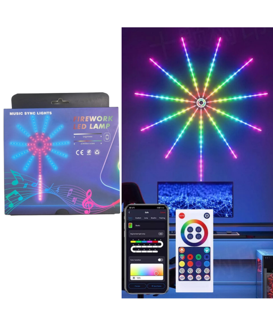 Luces Led ritmicas tipo fuego artificiales