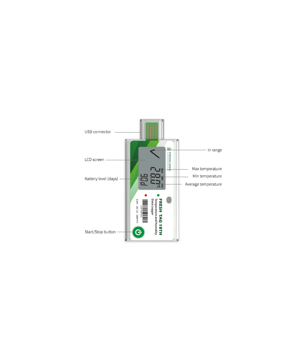 Datalogger para temperatura y humedad IOT TAG 10TH