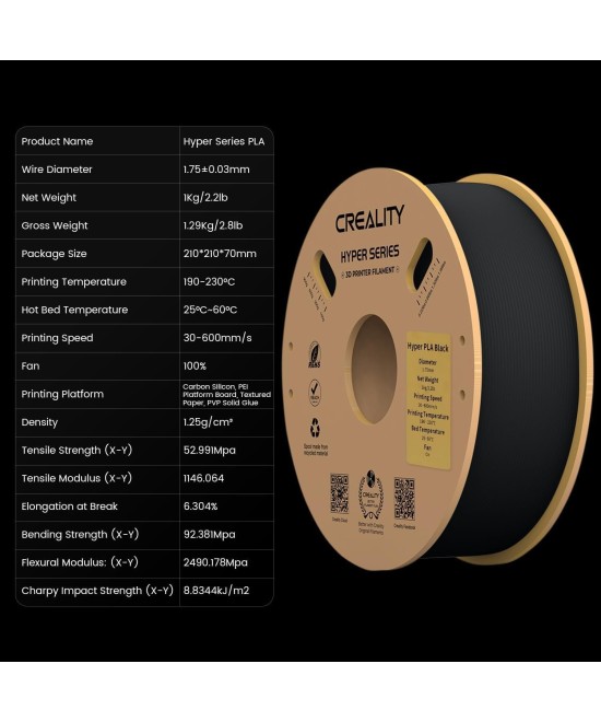 Filamento Hyper PLA Creality 1.75mm 2.2 lb