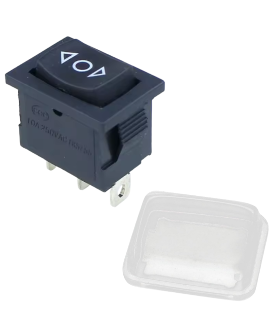 Interruptor momentaneo KCD-117 -C 3 posiciones ON-OFF-ON 3 pines 15x21mm