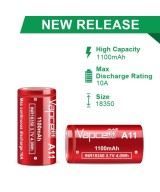Bateria Vapcell A11 18350 1100mah 10A