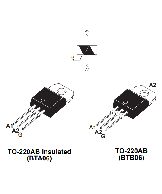 Triac BTA06-600V 6A