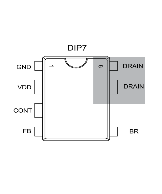 Convertidor de energia de alto voltaje VIPER27L DIP8