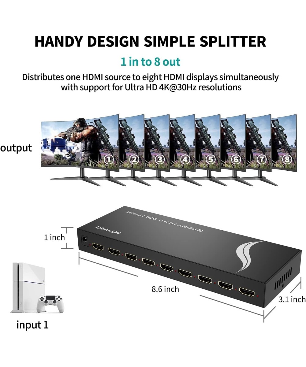 Separador de video HDMI 1 Entrada a 8 Salidas