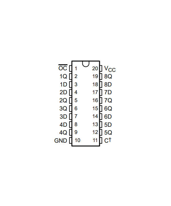 Flip Flop Latch Tipo D SN74LS373 DIP-20