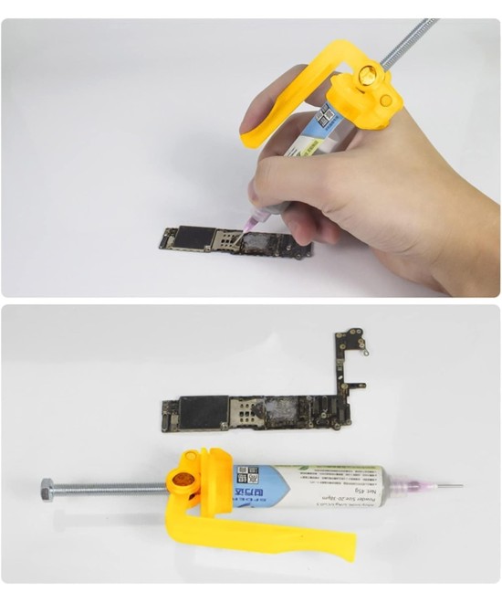 Aplicador metalico tipo jeringa