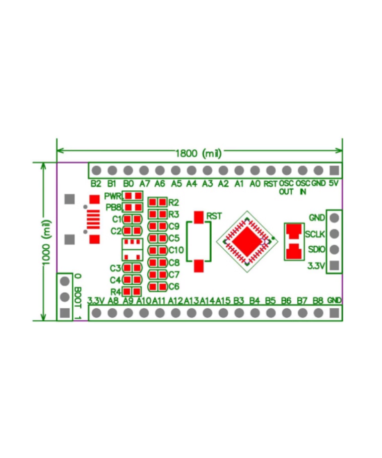Tarjeta de desarrollo Mini ST32L051 QFN32