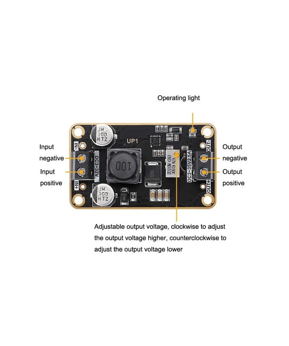 Modulo regulador de voltaje 3V-32V a 3-35V 2.5A con acrilico