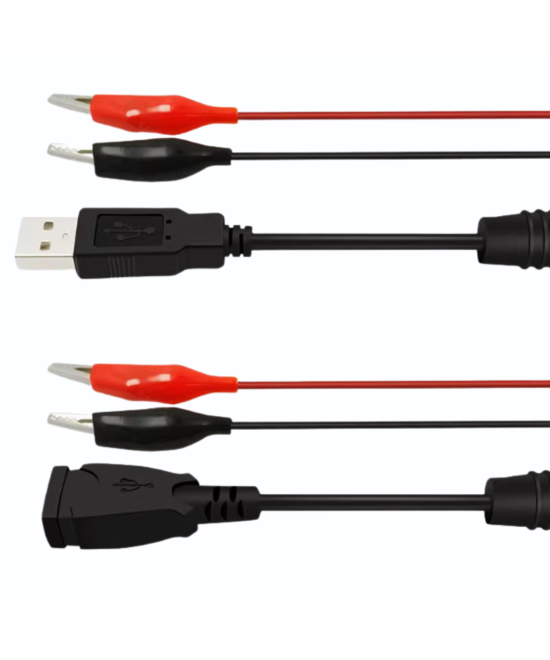 Puntas de cocodrilo con USB hembra y macho