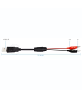 Puntas de cocodrilo con USB hembra y macho