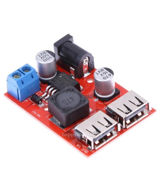 Regulador de voltaje USB 3A dual