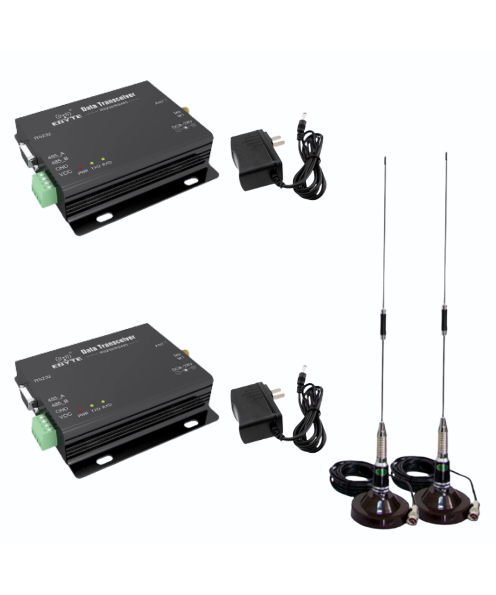 Sistema de comunicacion serial 433mhz  RS232/485 20km par TX/RX