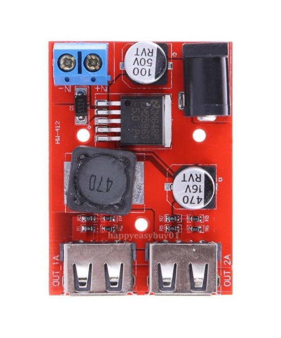 Regulador de voltaje USB 3A dual