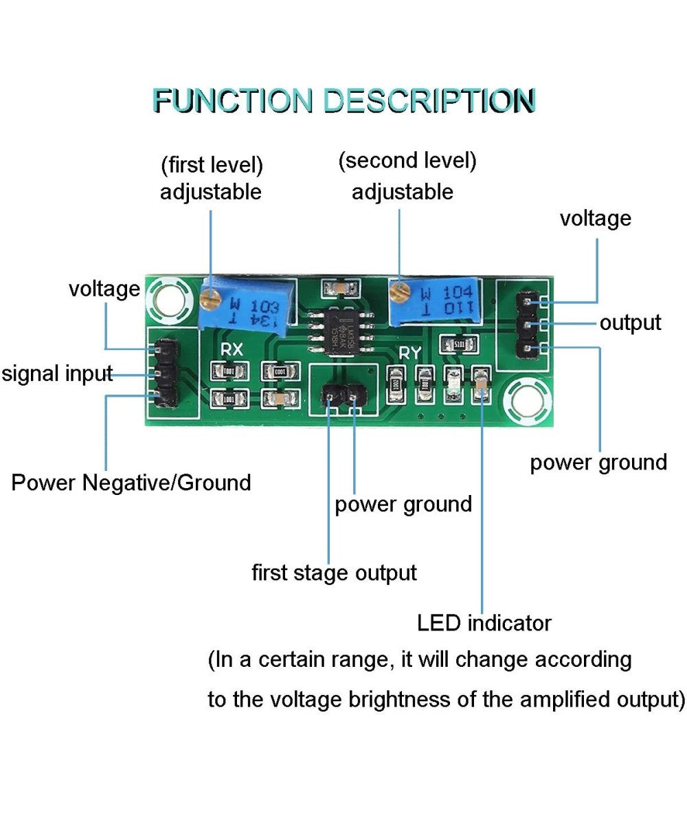 Amplificador operacional LM358 de señal y voltaje debil