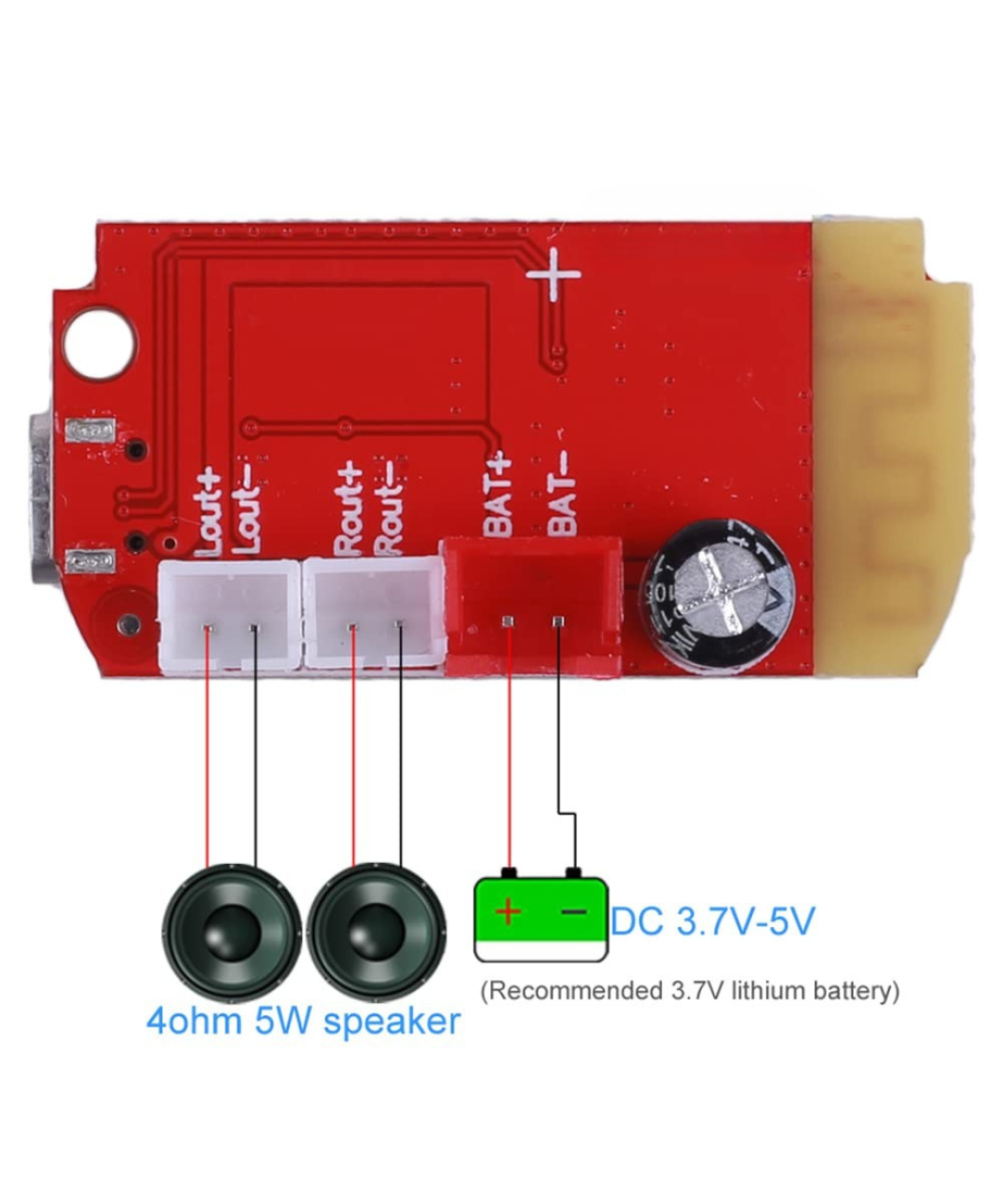 Amplificador de audio bluetooth CT14 4.2 5Wx2 5V stereo