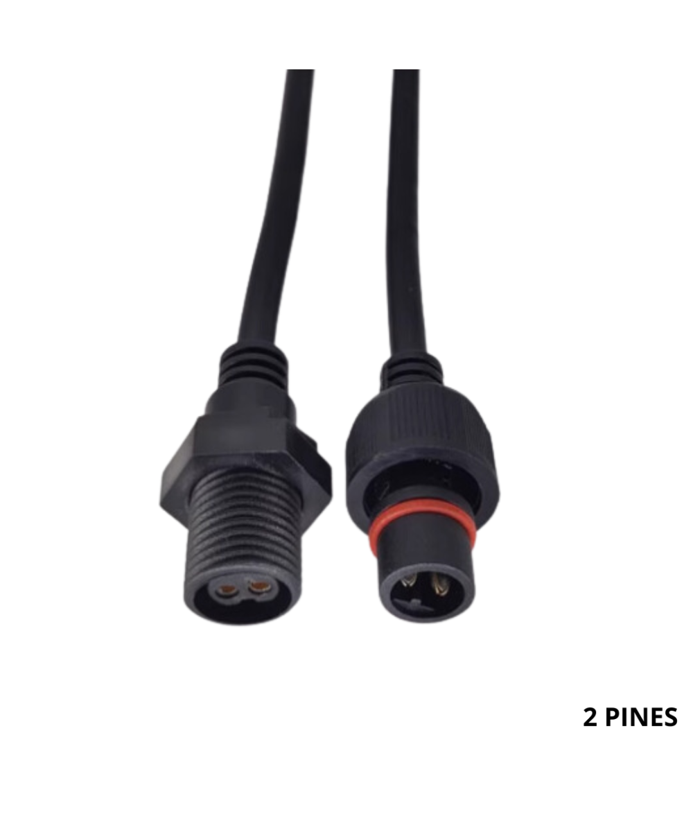 Conector impermeable 2/3/4 pines macho - hembra para montaje