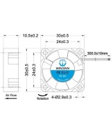 Ventilador plastico  2 lineas 5V /12V 30x10mm