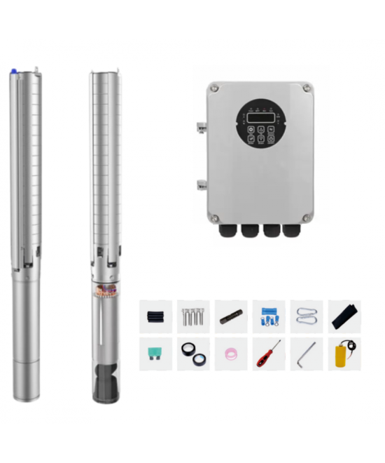 Kit de sistema de bomba Solar sumergible multietapa con controlador MPTT 280V 2200W