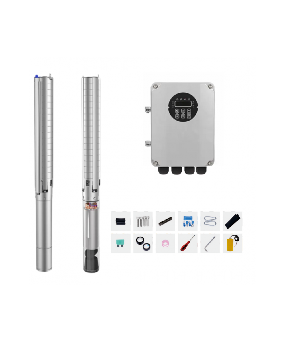 Kit de sistema de bomba Solar sumergible multietapa con controlador MPTT 280V 2200W