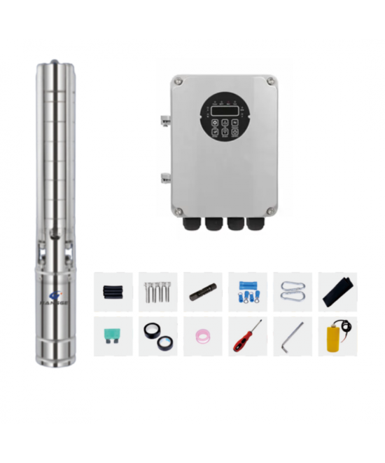 Kit de sistema de bomba solar sumergible multietapa con controlador MPTT  150V 1100W