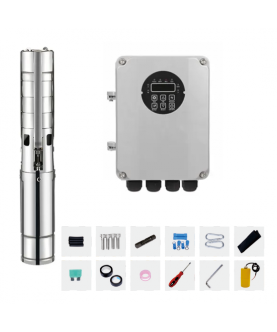 Kit de sistema de bomba solar sumergible multietapa con controlador MPTT 48V 500W