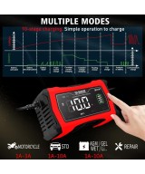 Cargador inteligente de Bateria12/24V 10A agm acido litio lifePO4