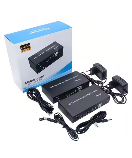 Extender HDMI KVM 20km fibra optica TX / RX 1080p SC- SC