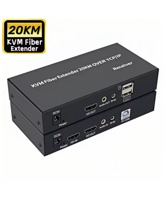 Extender HDMI KVM 20km fibra optica TX / RX 1080p SC- SC