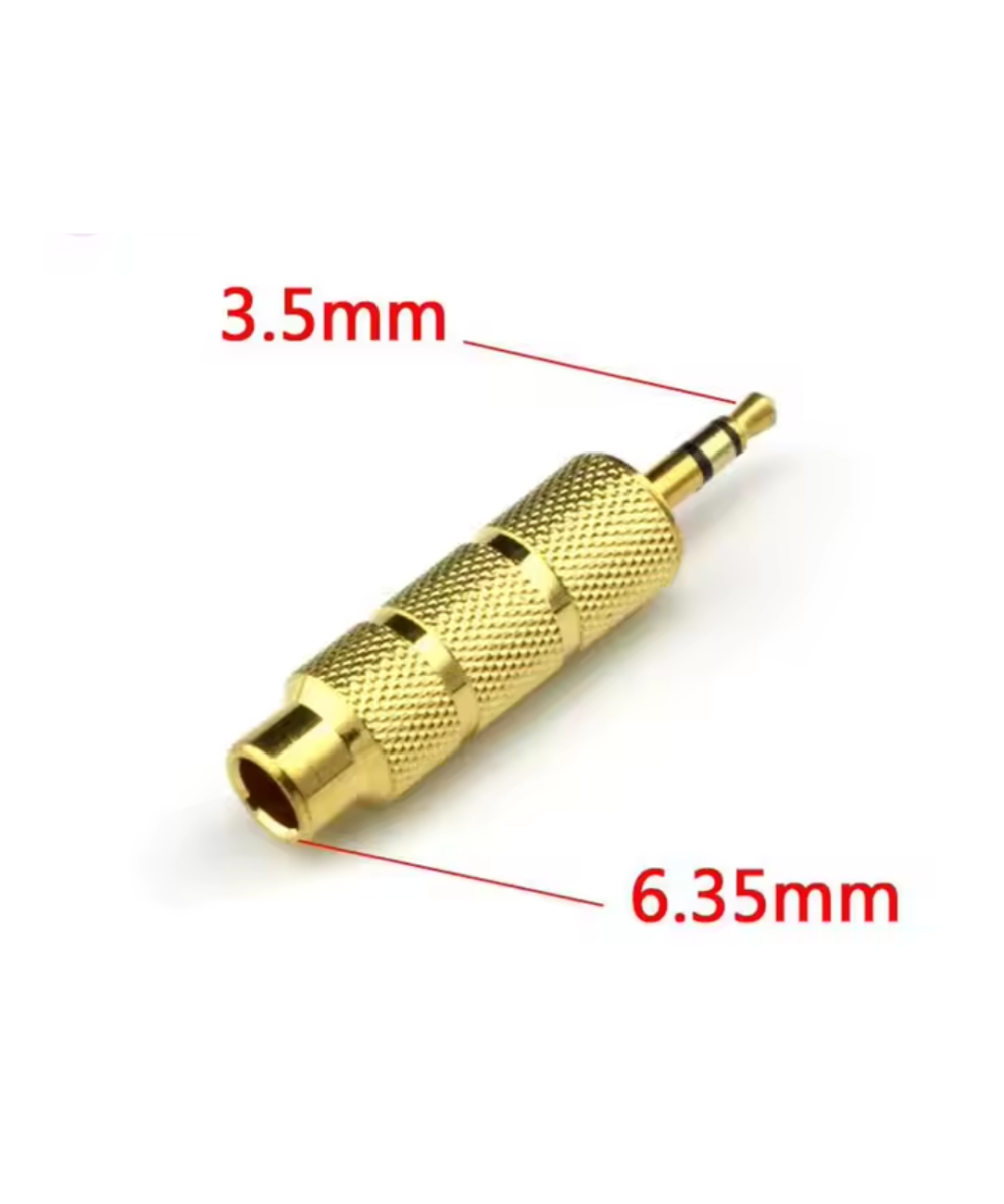 Adaptador de audio salida hembra 1/4" (6.35mm) y entrada macho de 3.5mm