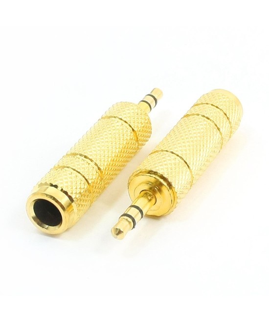 Adaptador de audio salida hembra 1/4" (6.35mm) y entrada macho de 3.5mm