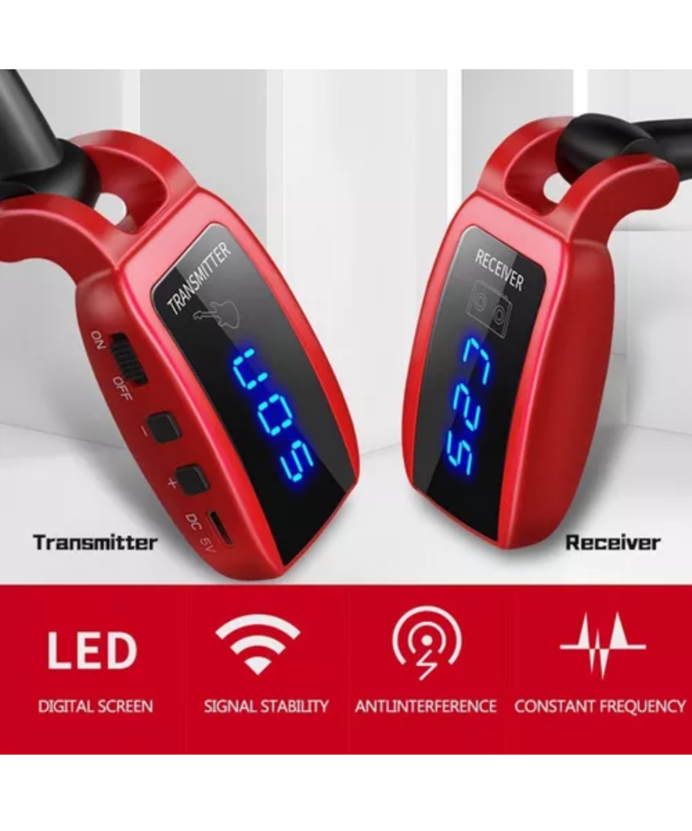 Transmisor y receptor para Guitarra 1/4 (6.35mm) UHF U12DX inalambrico