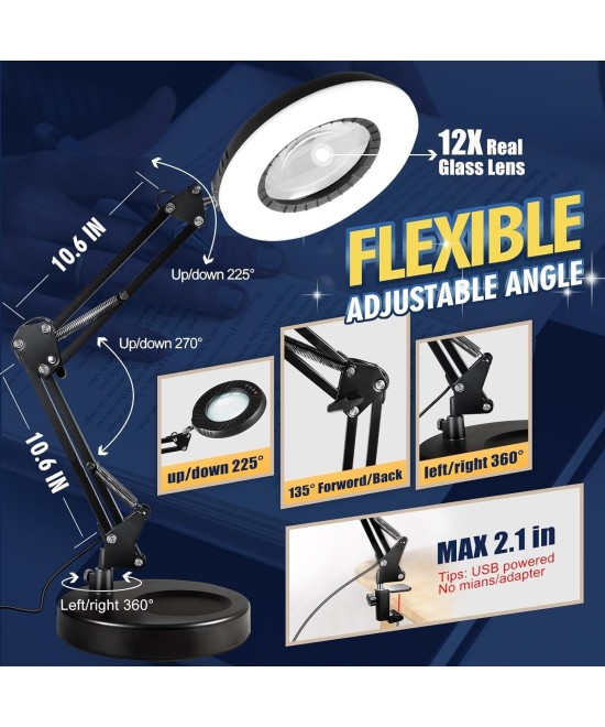 Lupa de Mesa 12X 12WToolastra