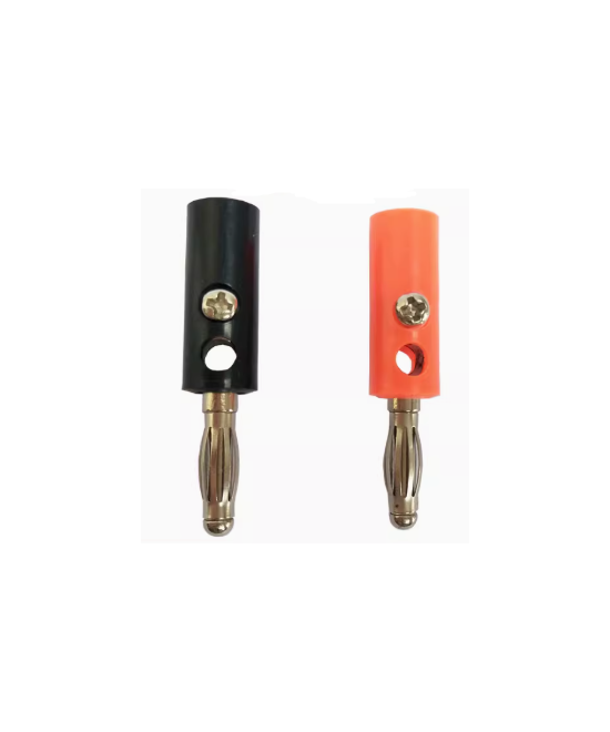 Conector tipo banana macho negro y rojo (2U)