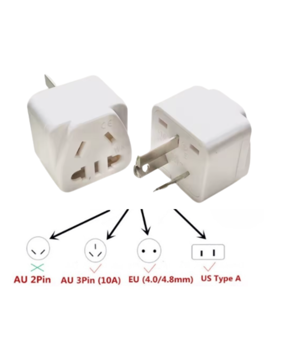 Adaptador de enchufe electrico europeo / asiatico / americano a australiano / asiatico