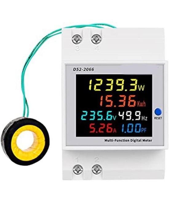 Monitor de Voltaje y Corriente Multifuncion para riel din AC40-300V 100A D52-2066