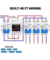 Monitor de Voltaje y Corriente Multifuncion para riel din AC40-300V 100A D52-2066