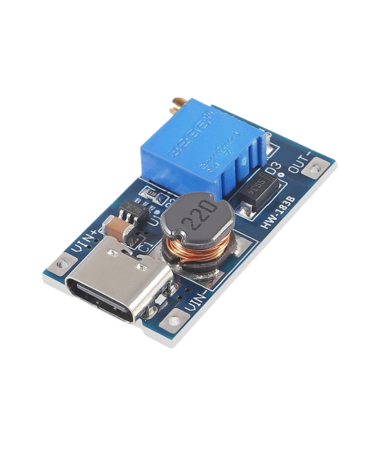 Estabilizador / Regulador Ascendente de voltaje DC-DC MT3608 USB-C 2V-24V a 5V-28V 2A