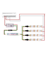 Amplificador y separador de tira LED RGB de 1 a 4 / 8 salidas 3 pines 5-24V para WS2811 WS2812B SK6812