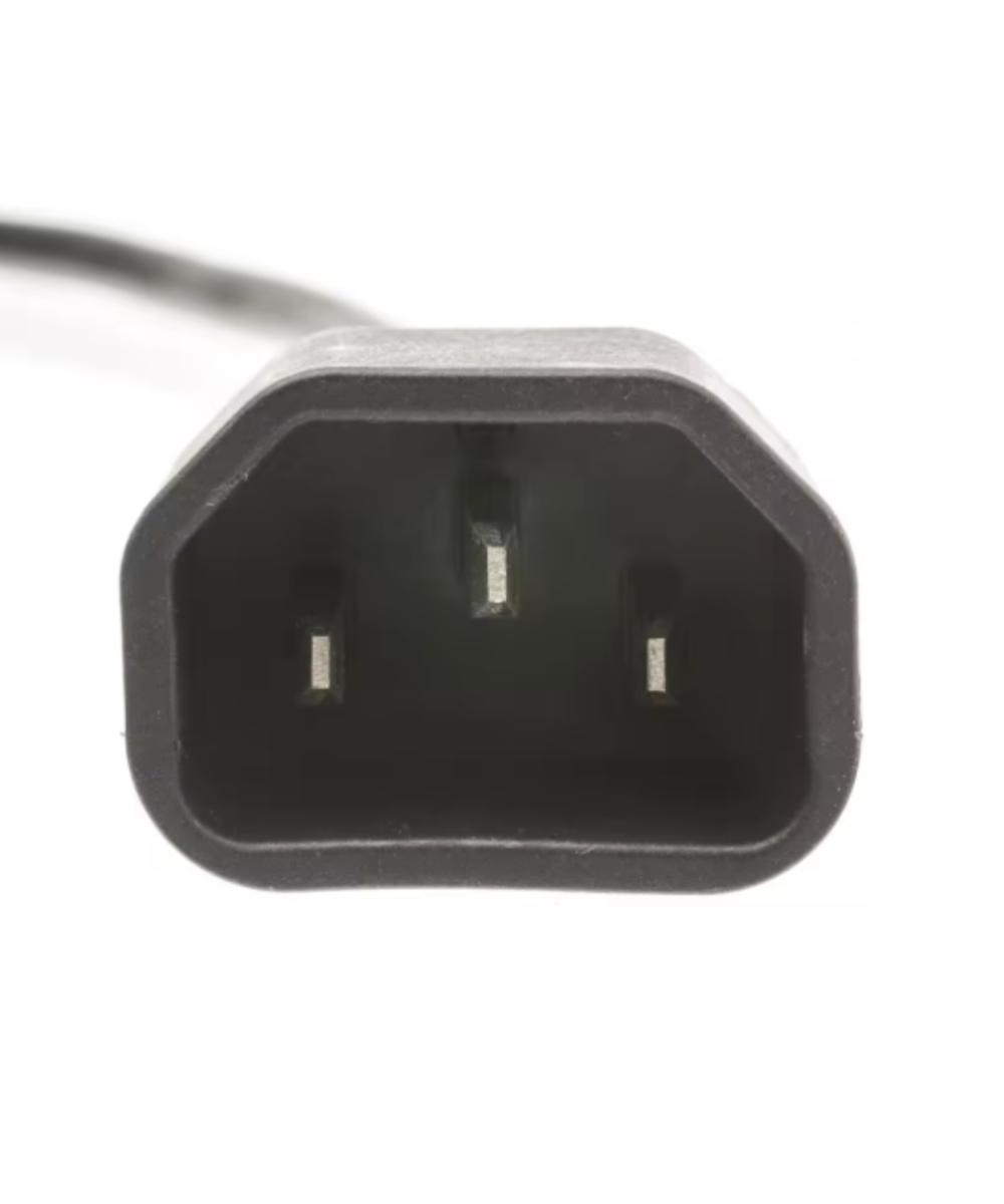 Adaptador de cable de alimentacion para computadora/monitor C14 macho a hembra NEMA 5-15R 10A 18AWG 1 pie