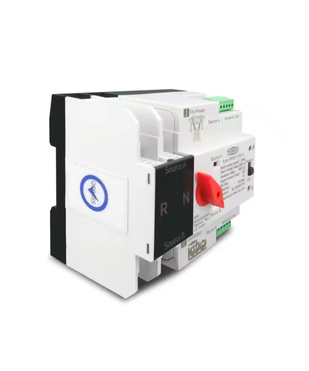 Transferencia Automatica ATS para riel DIN TOMZN 2P-4P 100A-250A 110/220V 60Hz