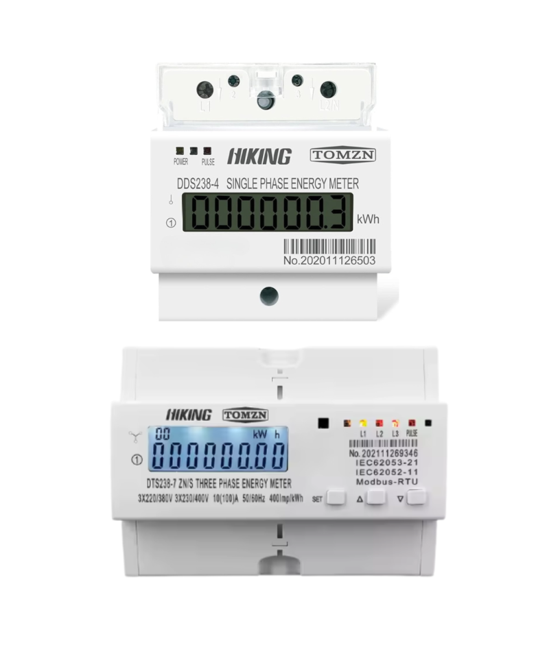 Medidor de energia para riel DIN 100A 110V/220V 50-60HZ  monofasico / trifasico