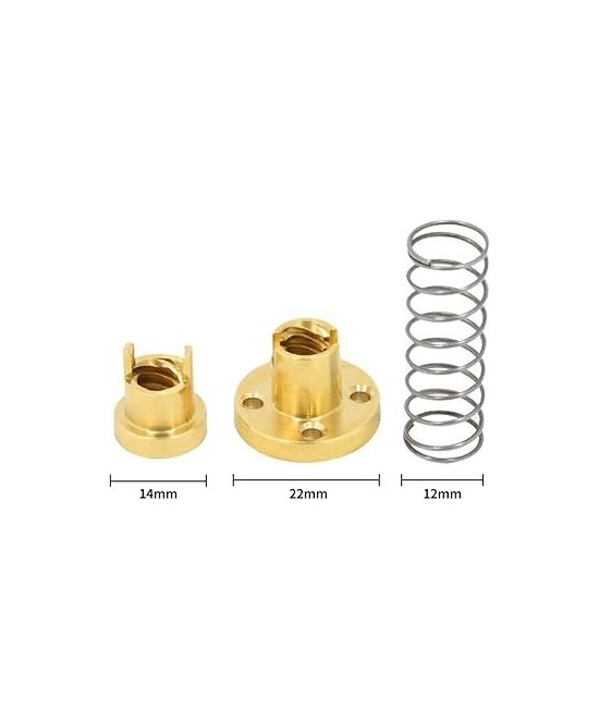Tuerca para tonillo sin fin T8 2.8mm + Resorte Kit