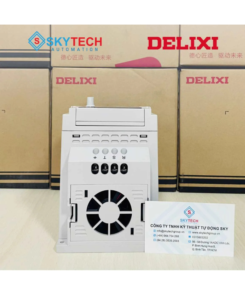 Variador de Motor trifasico a trifasico VFD 220V DELIXI 2.2KW-7.5KW de 3-10hp