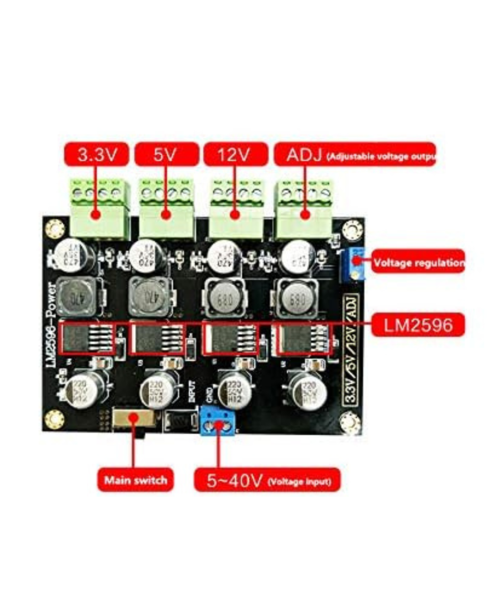 Estabilizador / regulador descendente de voltaje multiple DC-DC LM2596 4-40V 3A