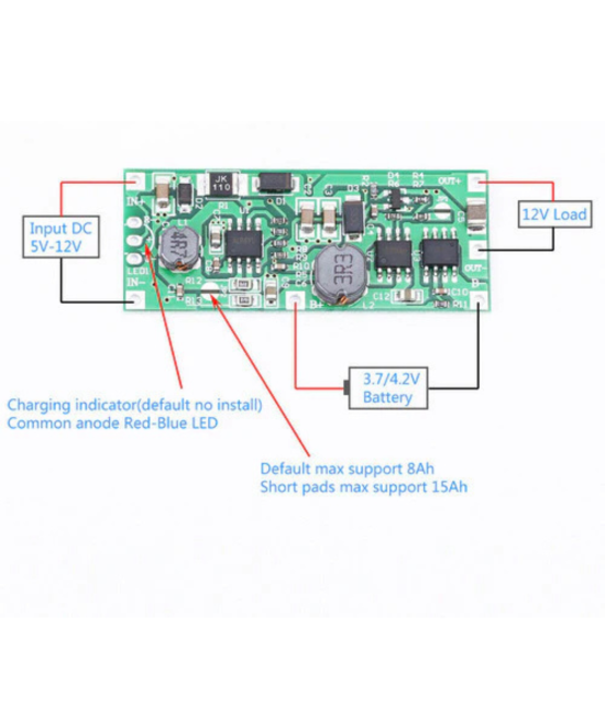 Estabilizador/ regulador Ascendente de voltaje DC-DC 5-12V a 12V 12W