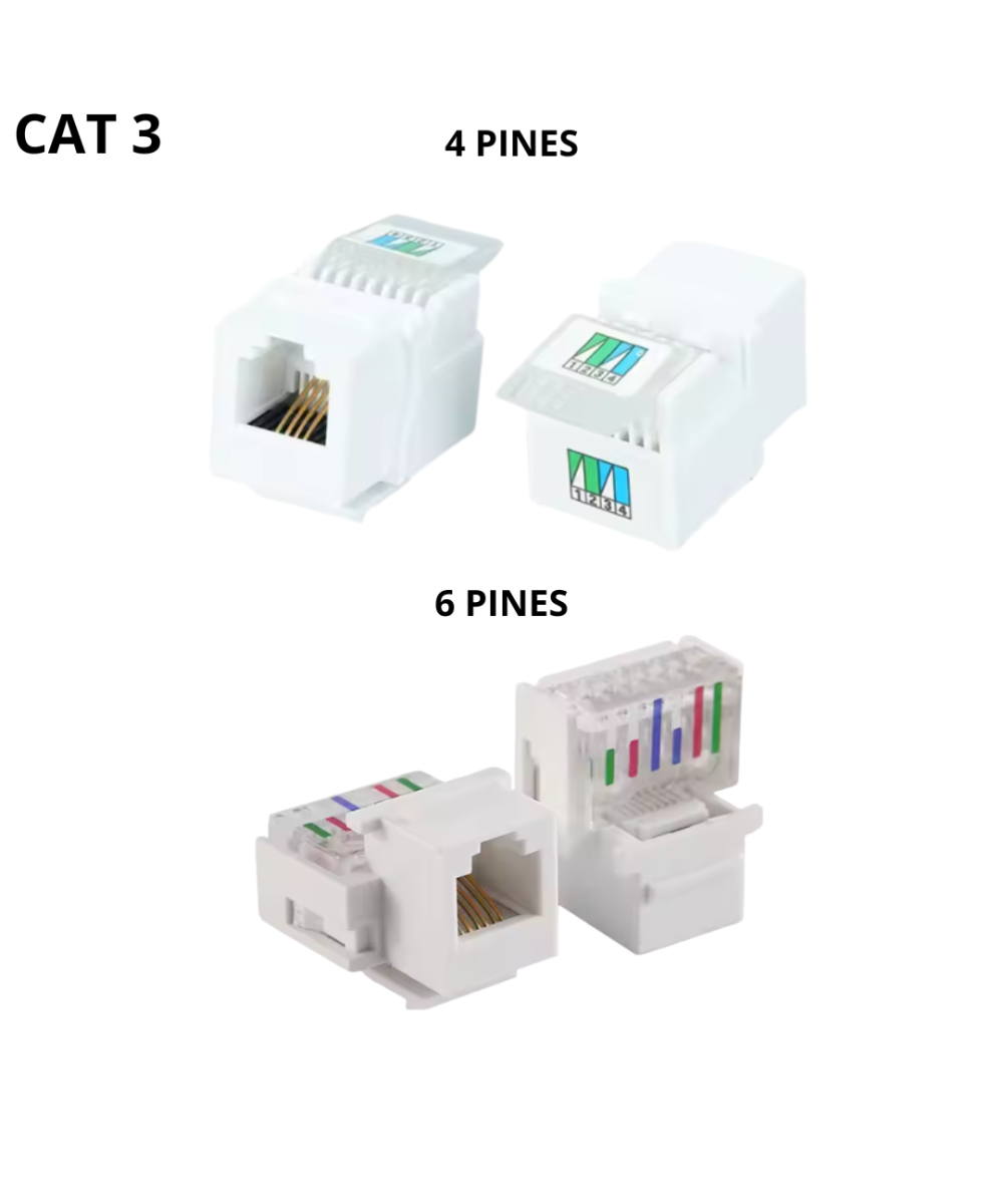 JACK RJ11 CAT3 4 y 6 pines
