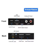 Separador de audio y video de HDMI a RCA/ HDMI/ Óptico